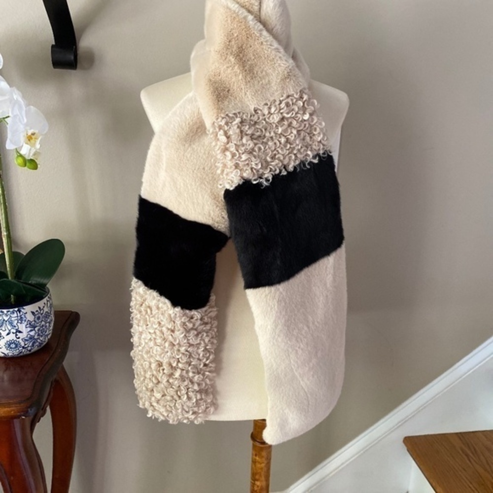 Anthropologie Helen Moore Mixed Faux Fur Scarf